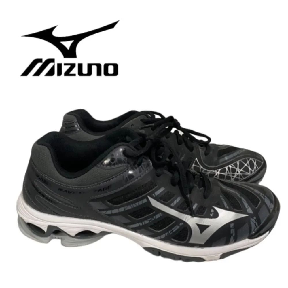 Mizuno Wave Voltage Women's Black Silver Volleyball Shoes V1GC186004 Sz 9